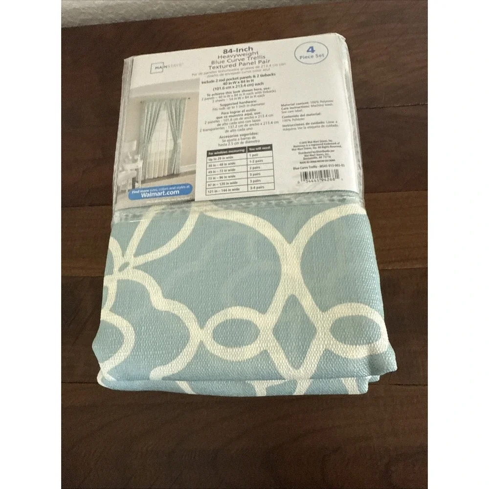 Mainstay 84-Inch Heavyweight Blue Curve Trellis 4 Piece